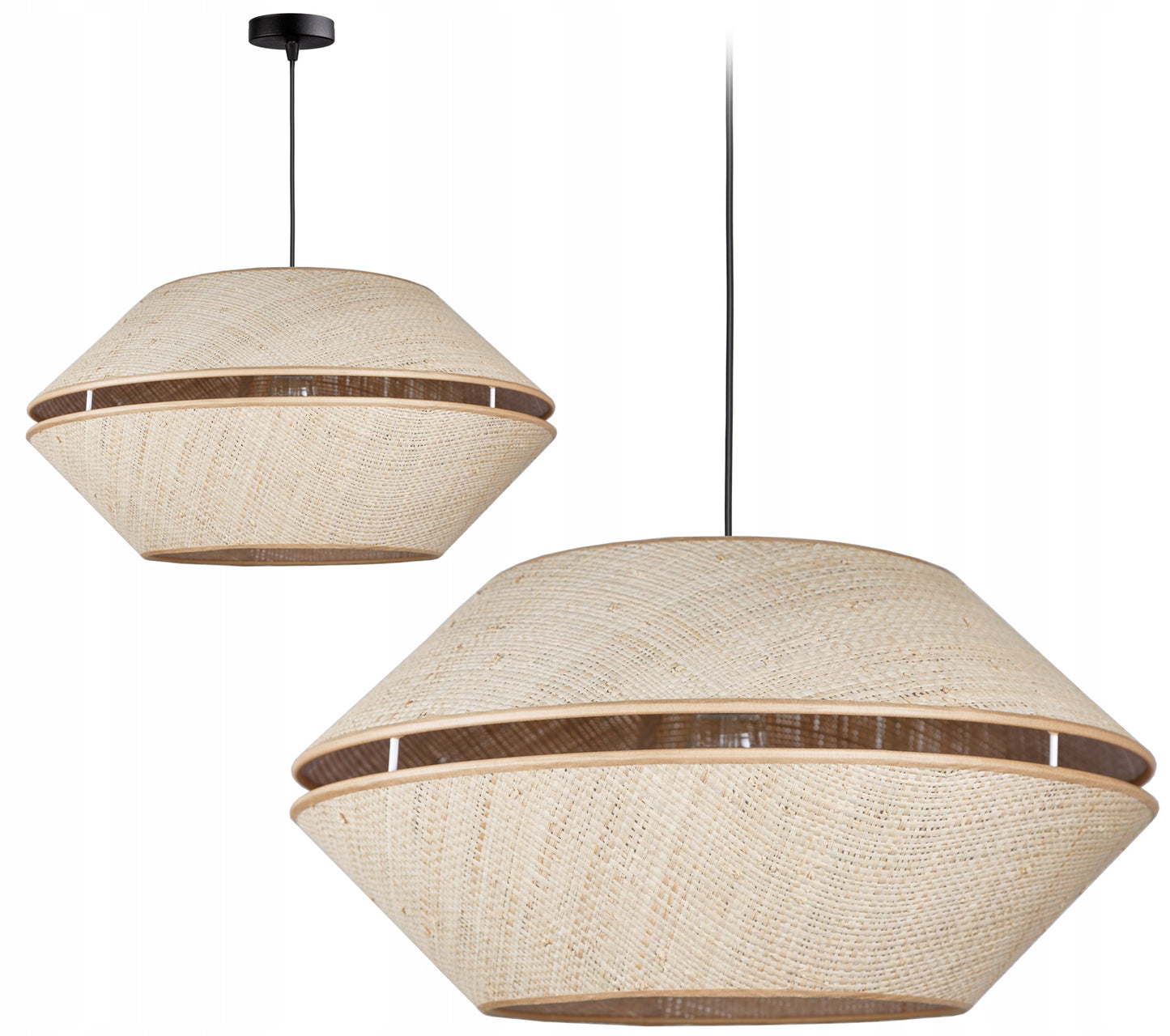 Boho-Hängelampe mit natürlichem Strohhut Ø45cm | Rattan-Optik | 1xE27 | Rustikaler & Warmer Wohnstil