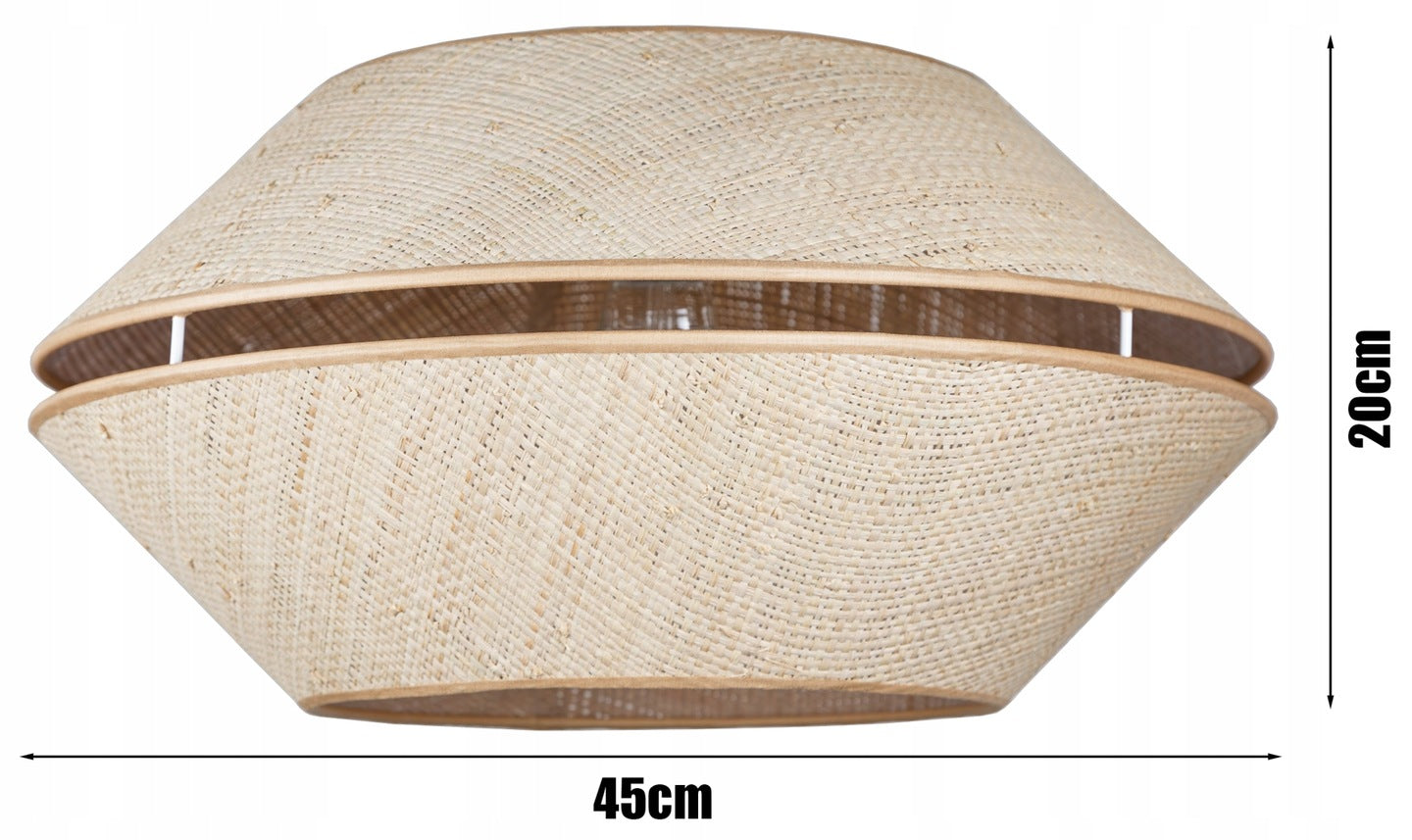 Boho-Hängelampe mit natürlichem Strohhut Ø45cm | Rattan-Optik | 1xE27 | Rustikaler & Warmer Wohnstil