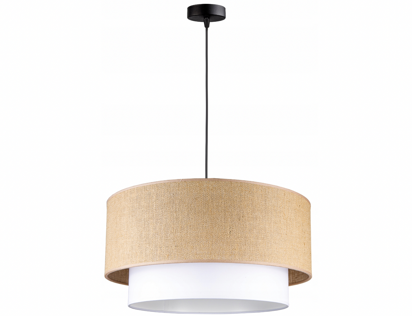 Moderne Deckenlampe aus gewebtem Jutematerial - Boho-Stil in Natural