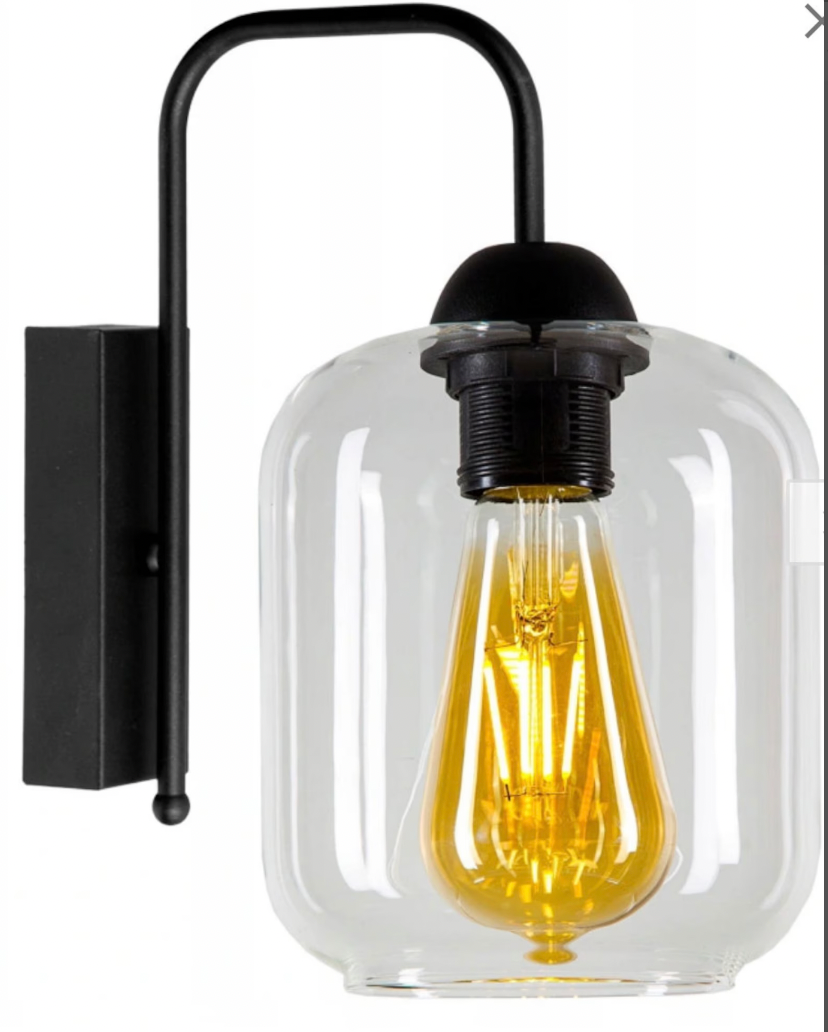 Wandlampe Glas Graphit / Honig / Transparent