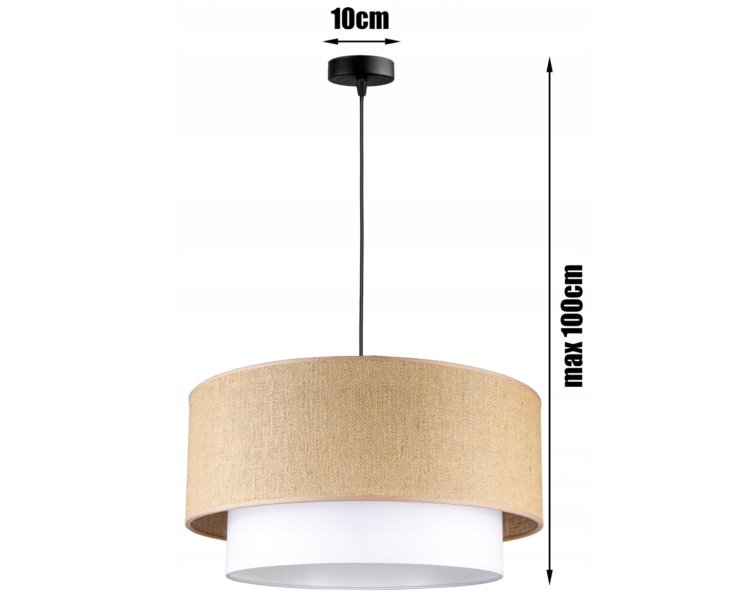 Moderne Deckenlampe aus gewebtem Jutematerial - Boho-Stil in Natural
