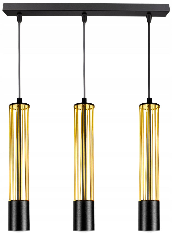 Pendelleuchte Hägenlampe Gold / Schwarz Draht-Lampe GU10 -2089-