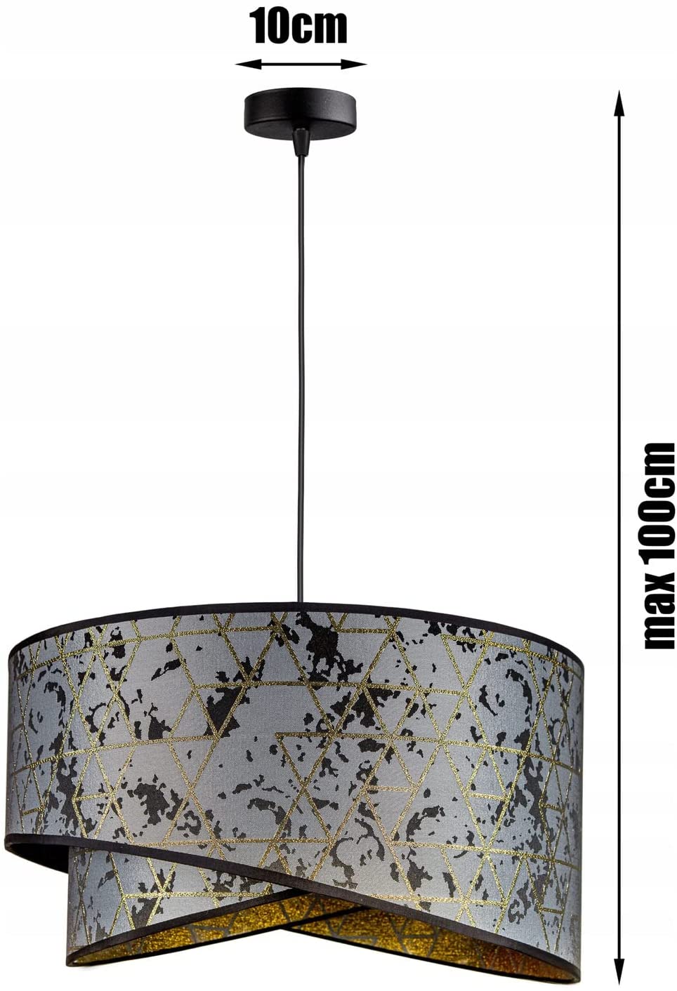 Pendelleuchte Grau-Gold