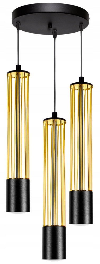 Pendelleuchte Hägenlampe Gold / Schwarz Draht-Lampe GU10 -2089-