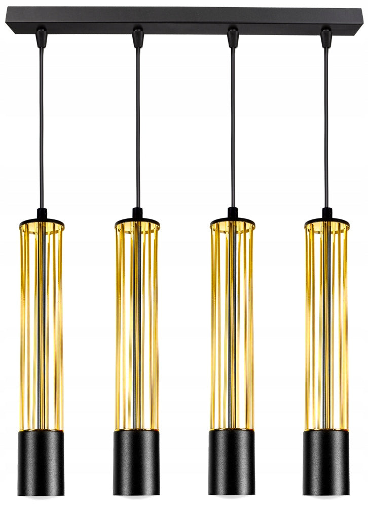 Pendelleuchte Hägenlampe Gold / Schwarz Draht-Lampe GU10 -2089-
