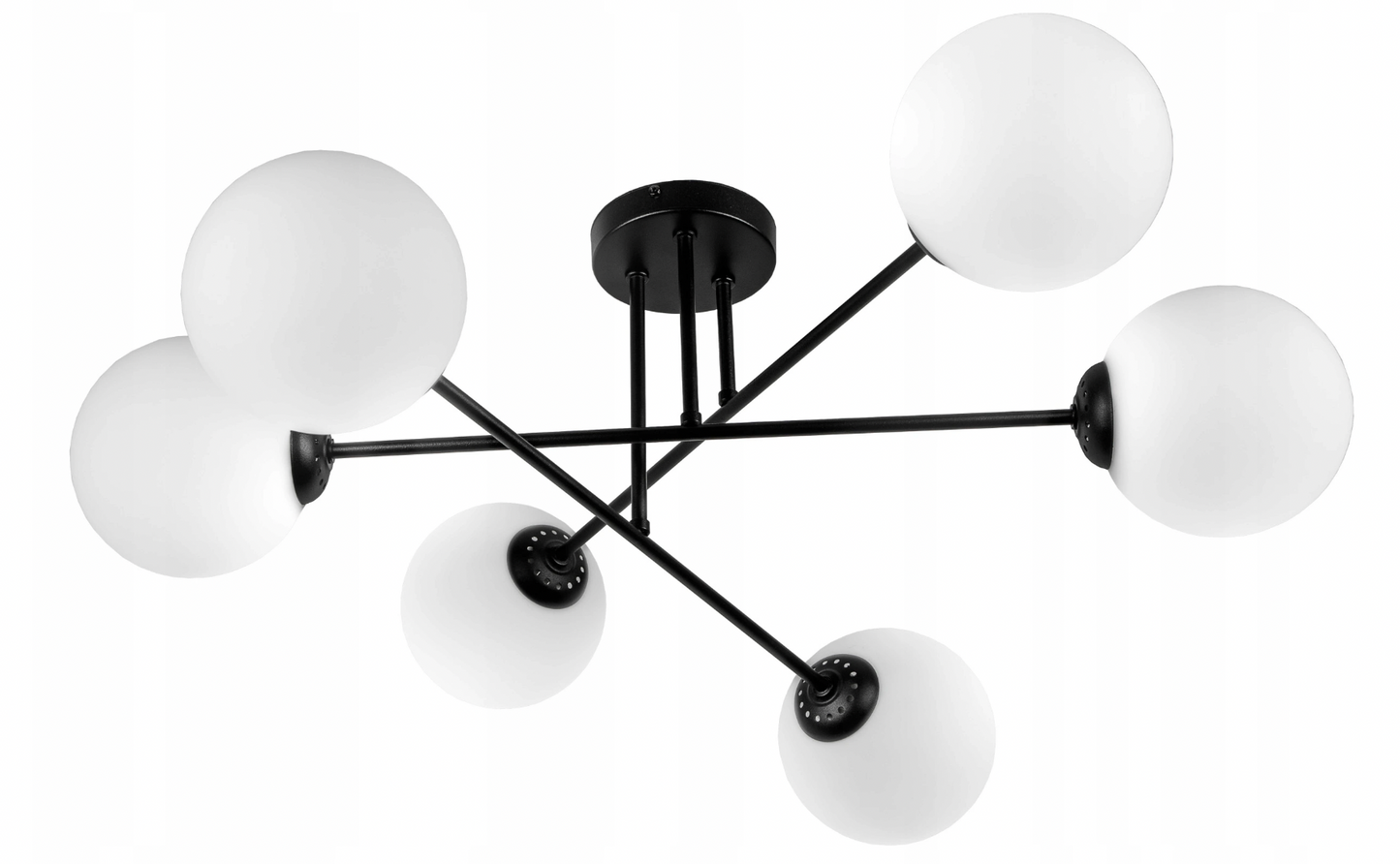 Deckenlampe Schwarz Weiß Kugel 6-Flammig