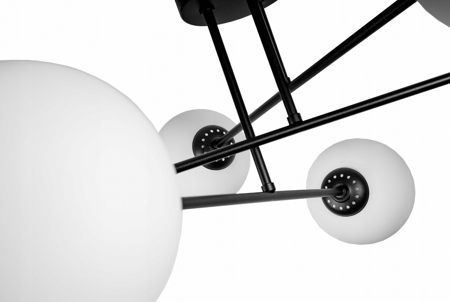 Deckenlampe Schwarz Weiß Kugel 6-Flammig