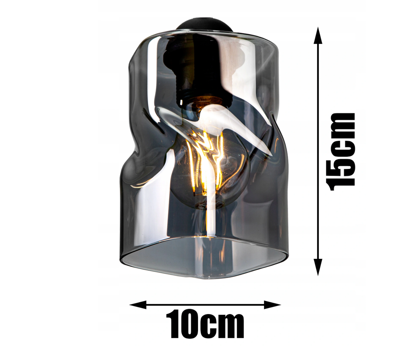 Wandleuchte Schwarz - Graphit / Transparent / Honig