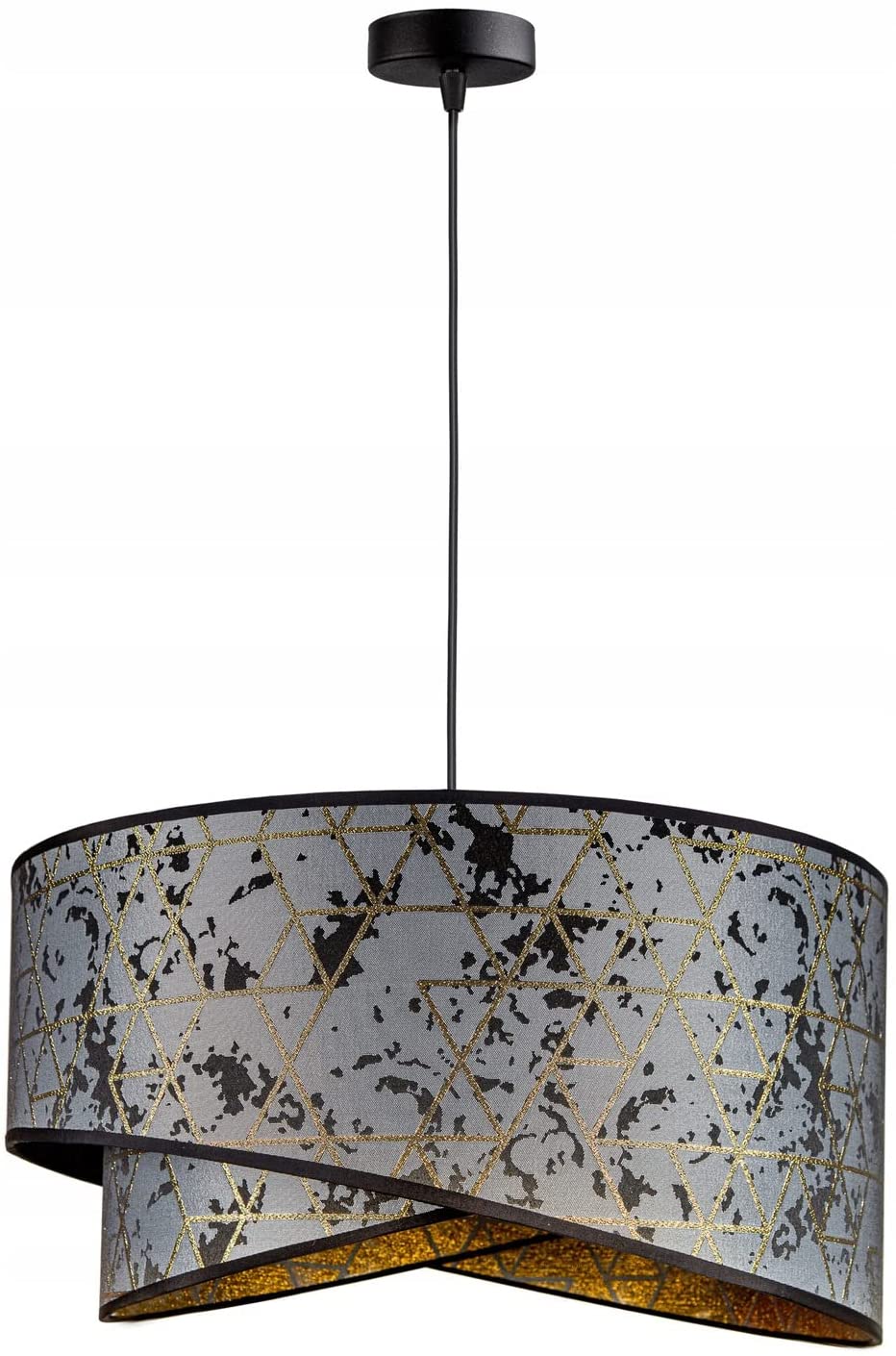 Pendelleuchte Grau-Gold
