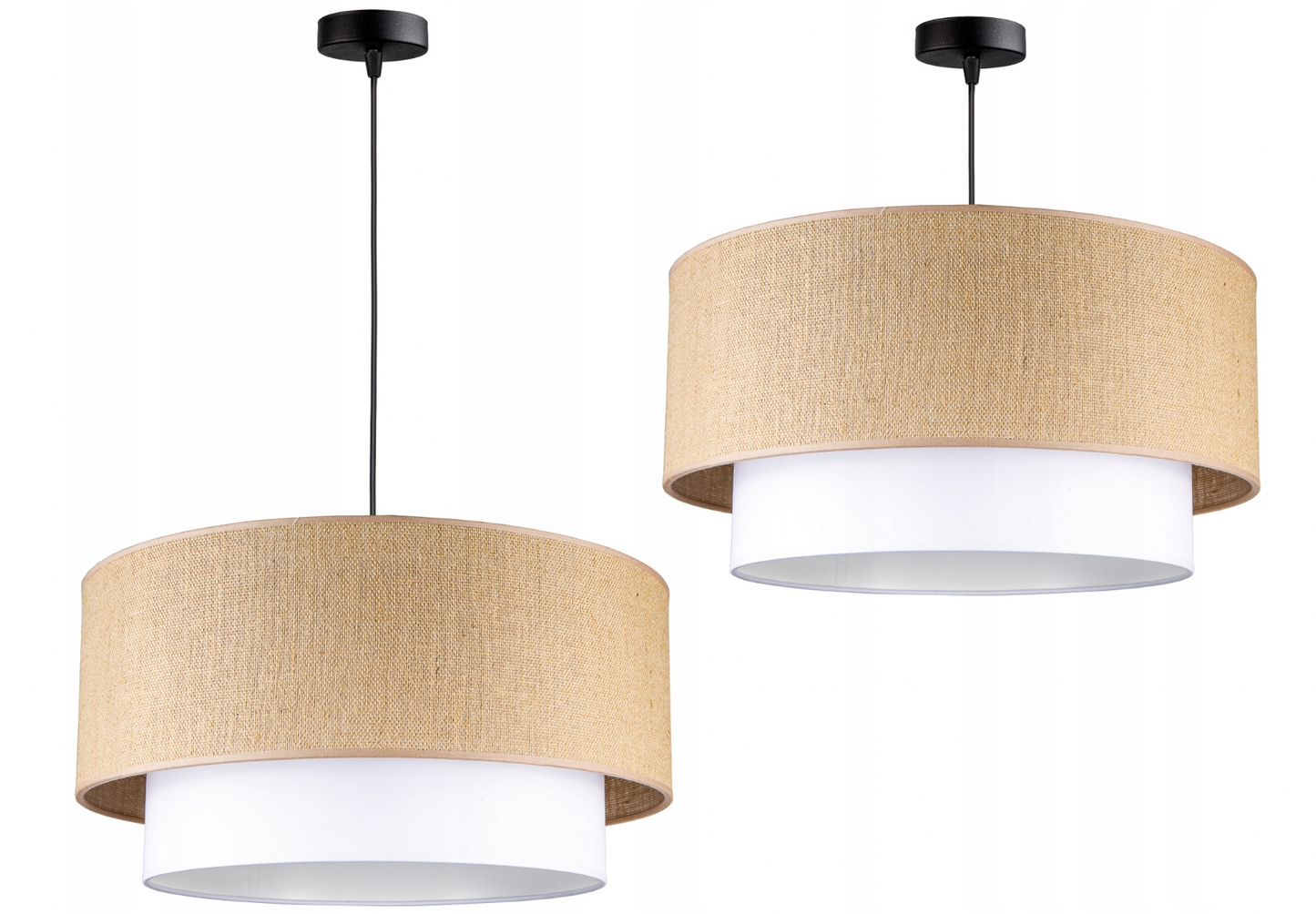 Moderne Deckenlampe aus gewebtem Jutematerial - Boho-Stil in Natural