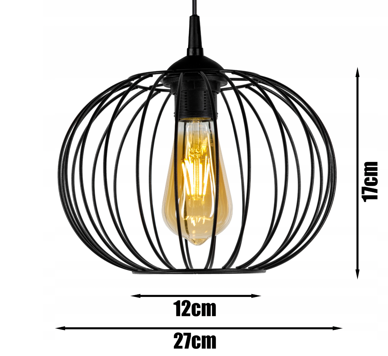 Deckenlampe Schwarz Draht E27 230V