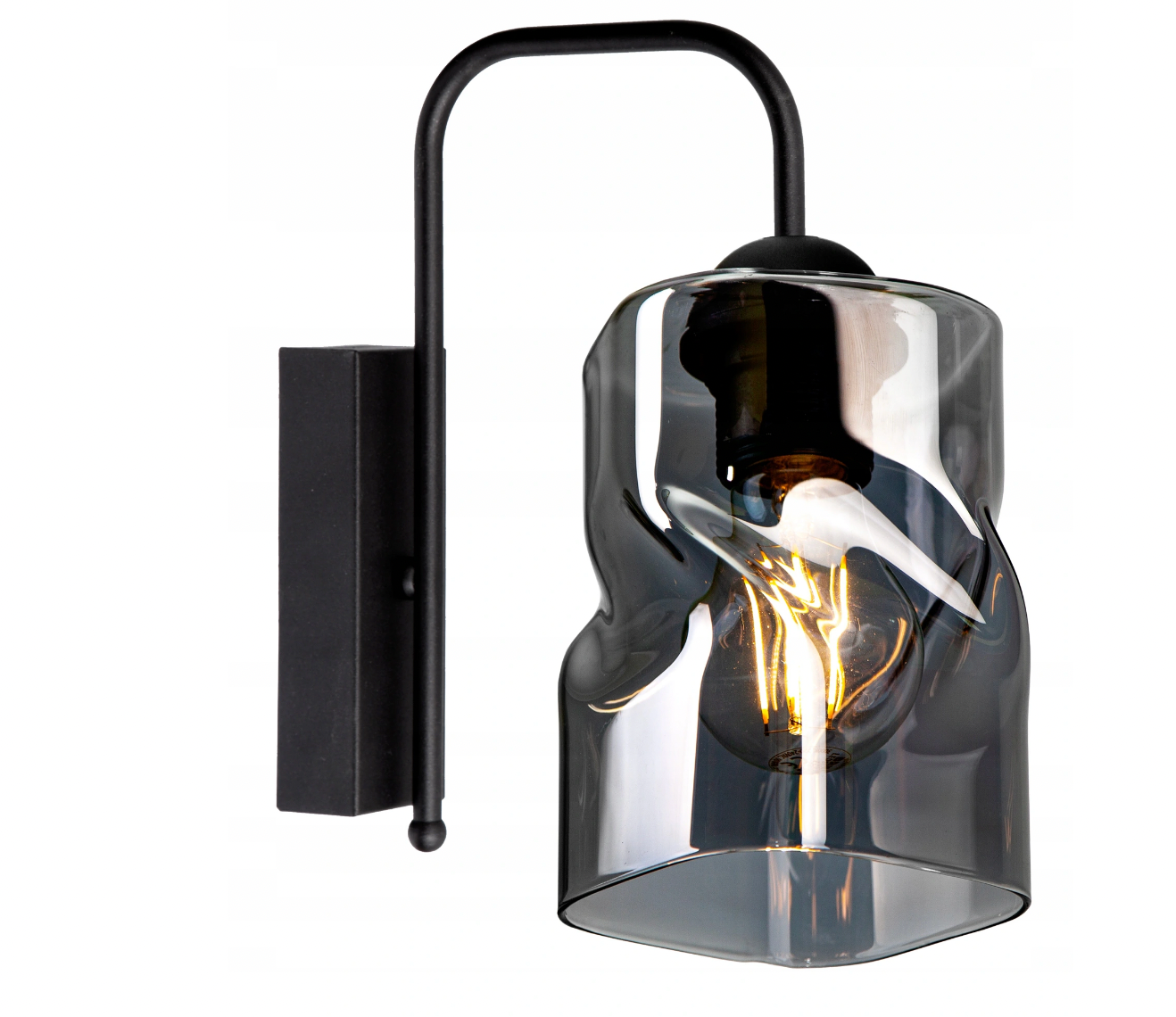 Wandleuchte Schwarz - Graphit / Transparent / Honig