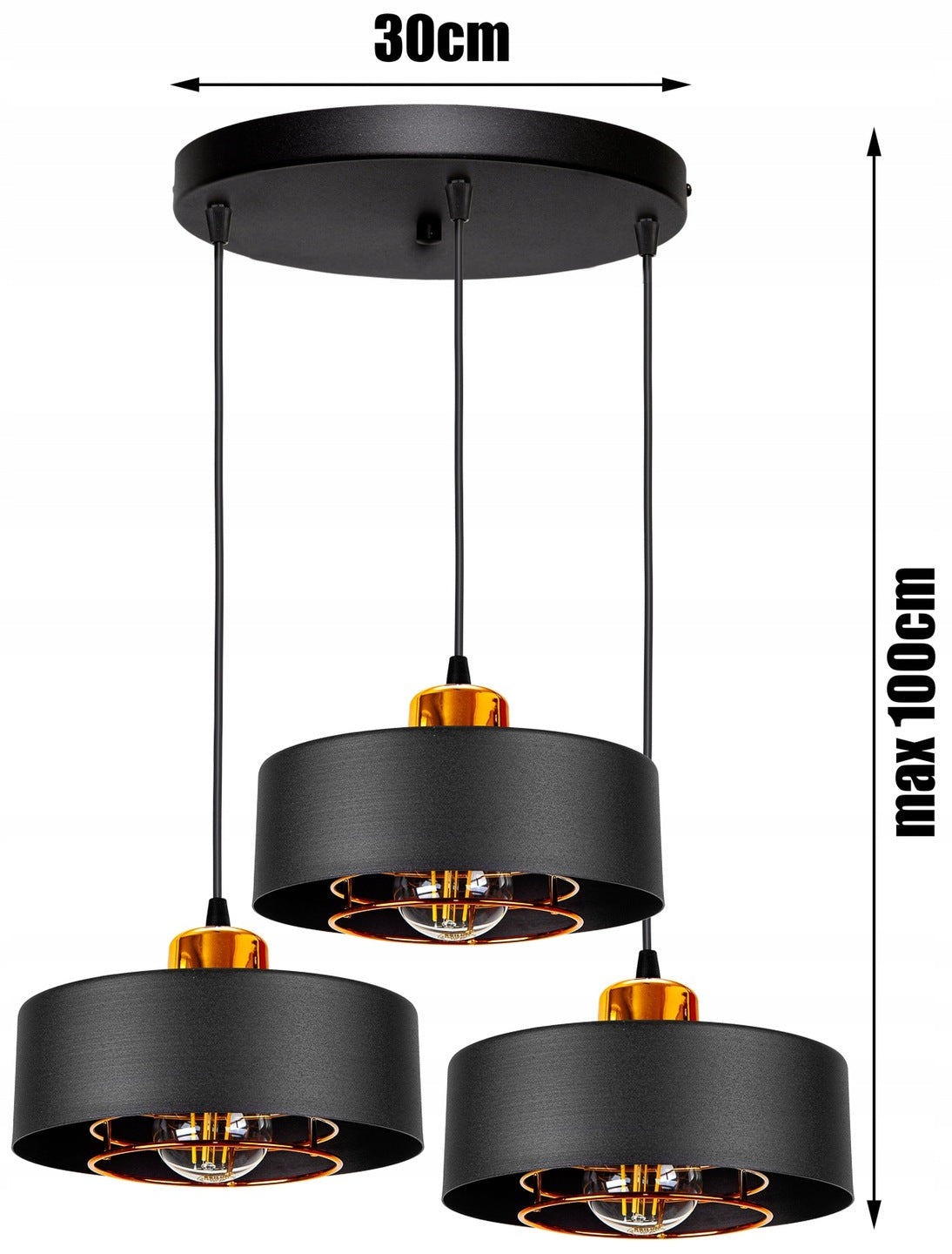 Hochwertige LOFT EDISON 3xE27 Hängelampe mit Kupferelementen - Perfekt für moderne Räume