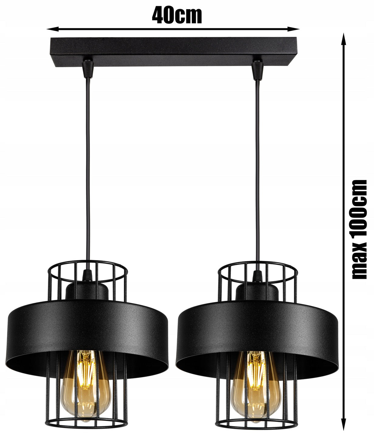 Hängende Deckenleuchte Pendelleuchte 2-flammig E27 -2085-