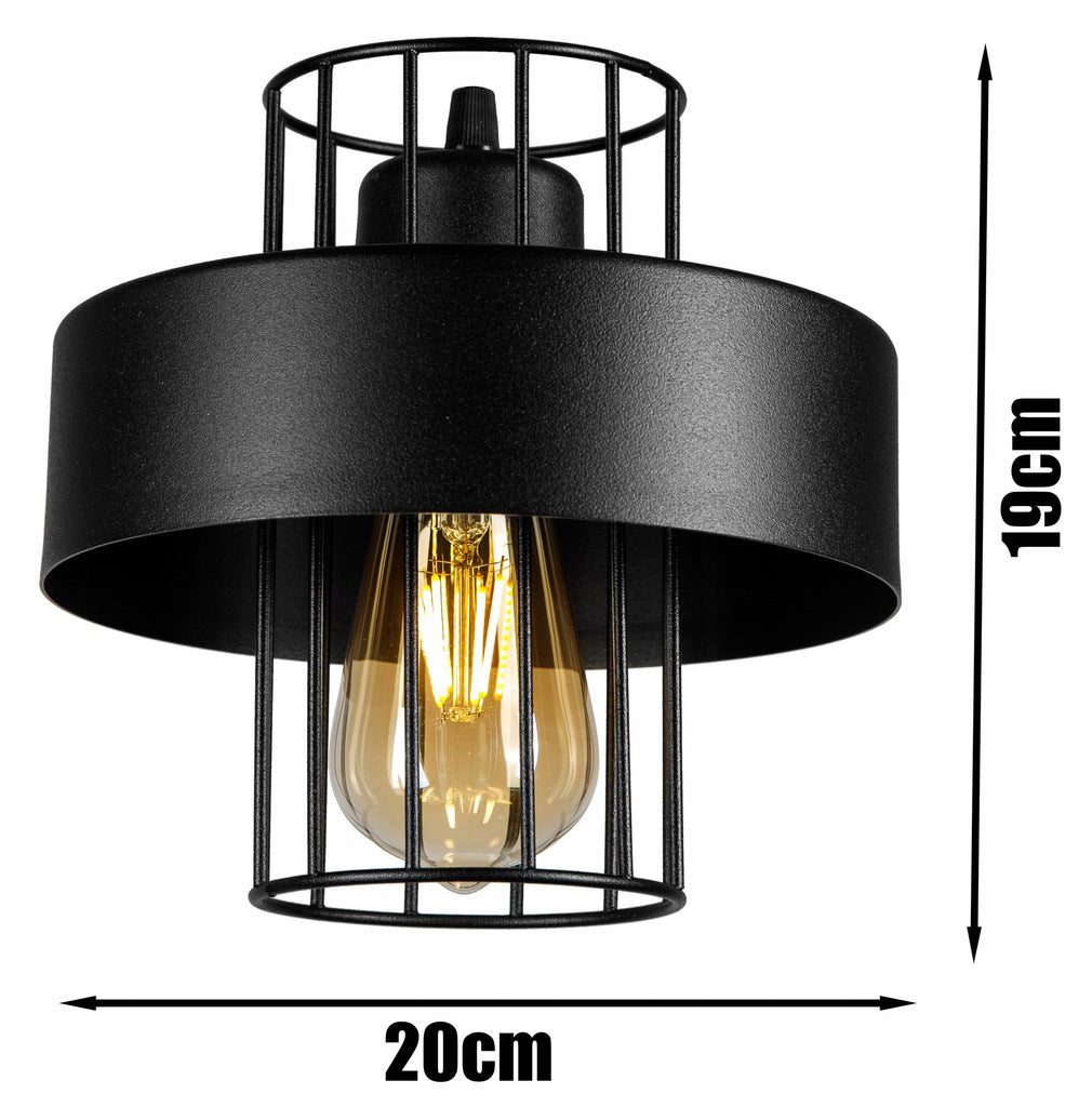 Hängende Deckenleuchte Pendelleuchte Schwarz Industrie E27 -2081-