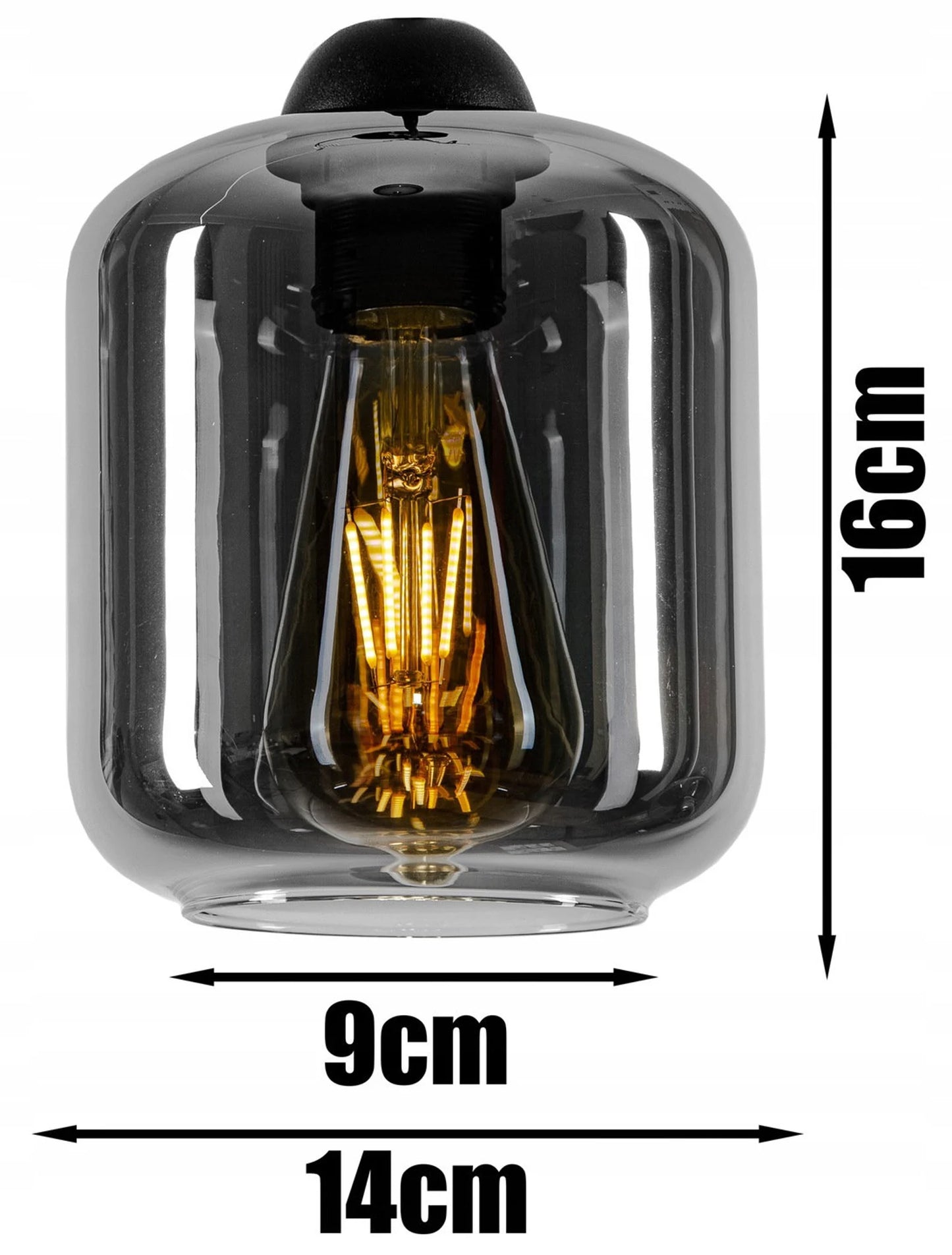 Wandlampe Glas Graphit / Honig / Transparent