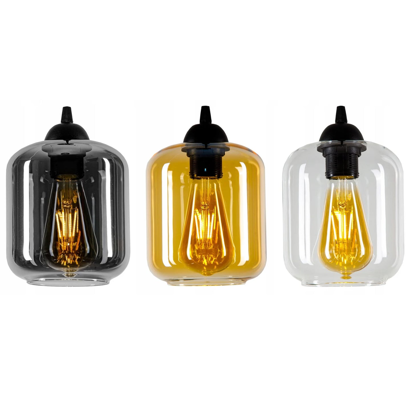 Wandlampe Glas Graphit / Honig / Transparent