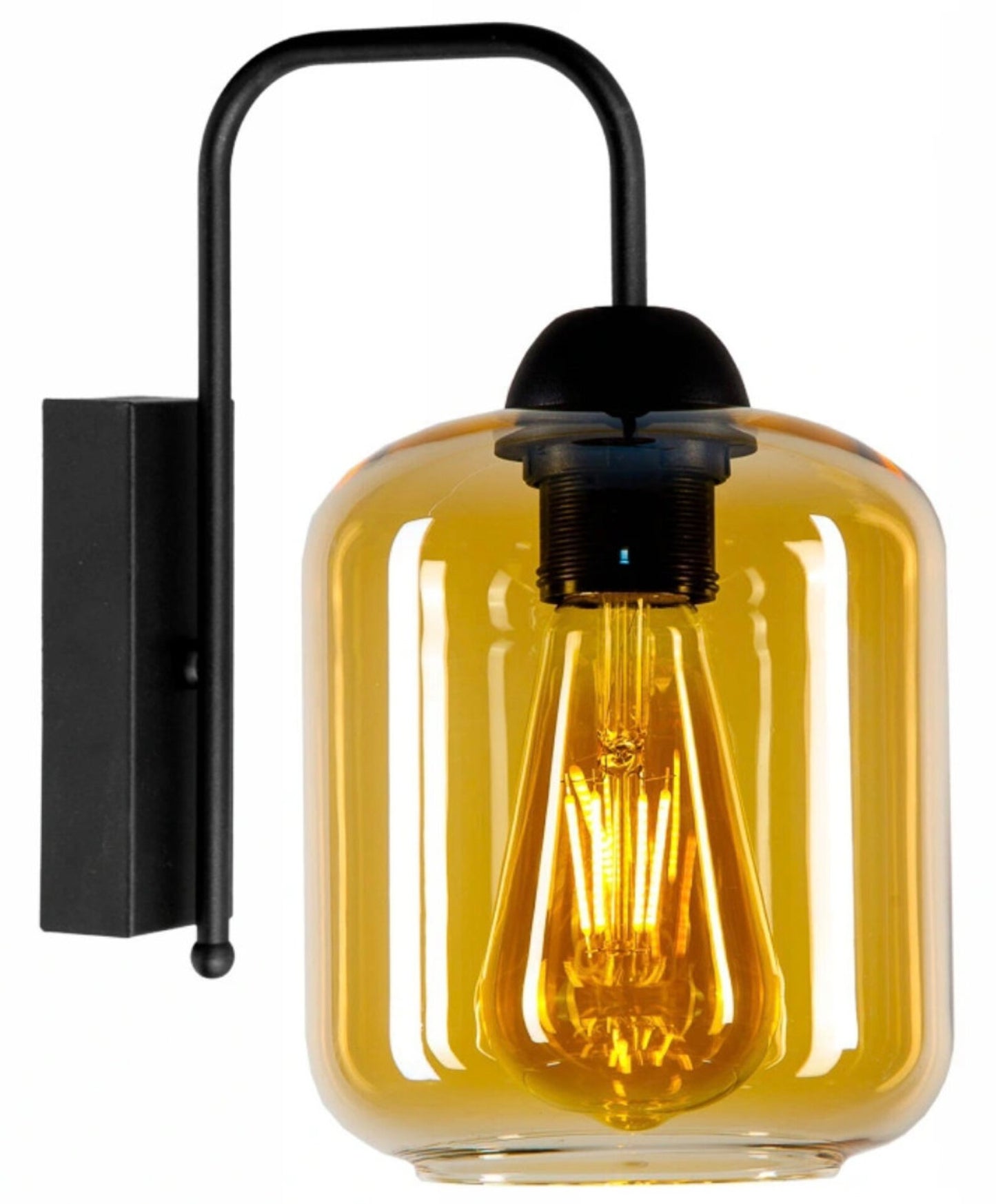 Wandlampe Glas Graphit / Honig / Transparent