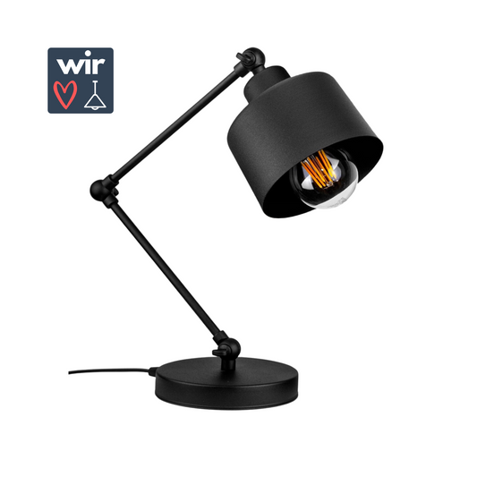 Design- Schreibtischlampe LOFT EDISON RETRO 1xE27, Schwarz oder Schwarz/Kupfer