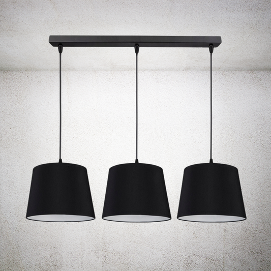 Kopie von Moderne Pendelleuchte mit Zwei Schirmen - Elegantes Doppellicht für Jedes Interieur - Schwarz - Grau - Weiß - Pendellampe Lampe Deckenlampe