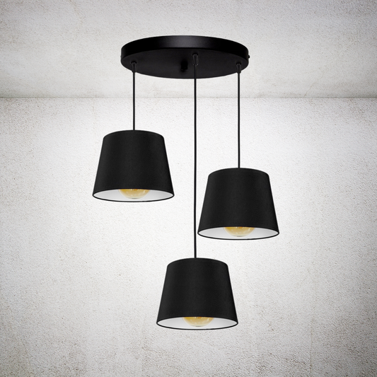 Kopie von Kopie von Moderne Pendelleuchte mit Zwei Schirmen - Elegantes Doppellicht für Jedes Interieur - Schwarz - Grau - Weiß - Pendellampe Lampe Deckenlampe