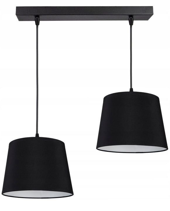 Moderne Pendelleuchte mit Zwei Schirmen - Elegantes Doppellicht für Jedes Interieur - Schwarz - Grau - Weiß - Pendellampe Lampe Deckenlampe