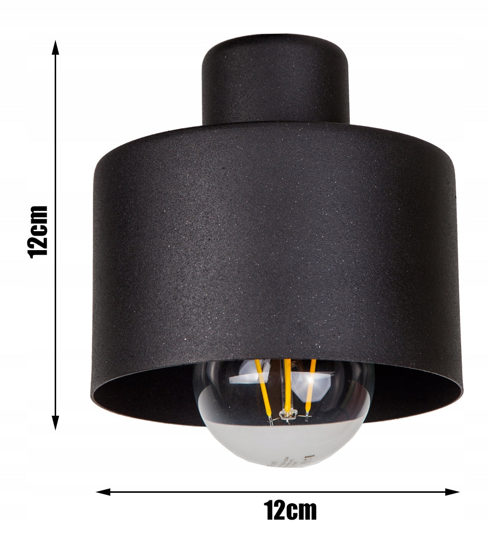 Deckenlampe, Deckenleuchte im Loft-Stil, Schwarz, E27, 230V, 1 Flammig