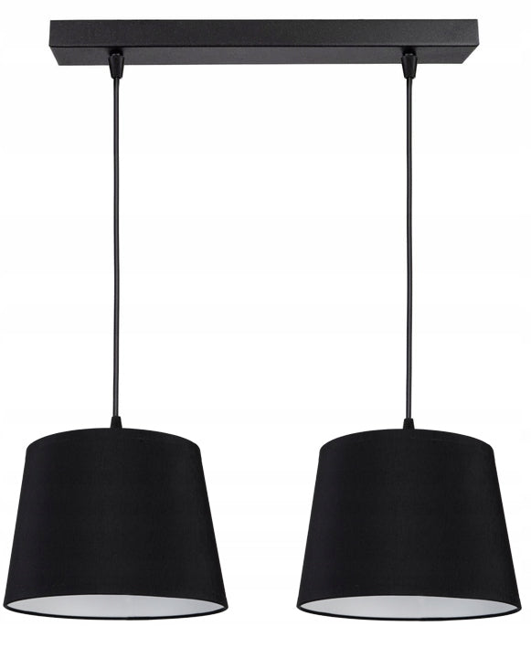 Moderne Pendelleuchte mit Zwei Schirmen - Elegantes Doppellicht für Jedes Interieur - Schwarz - Grau - Weiß - Pendellampe Lampe Deckenlampe