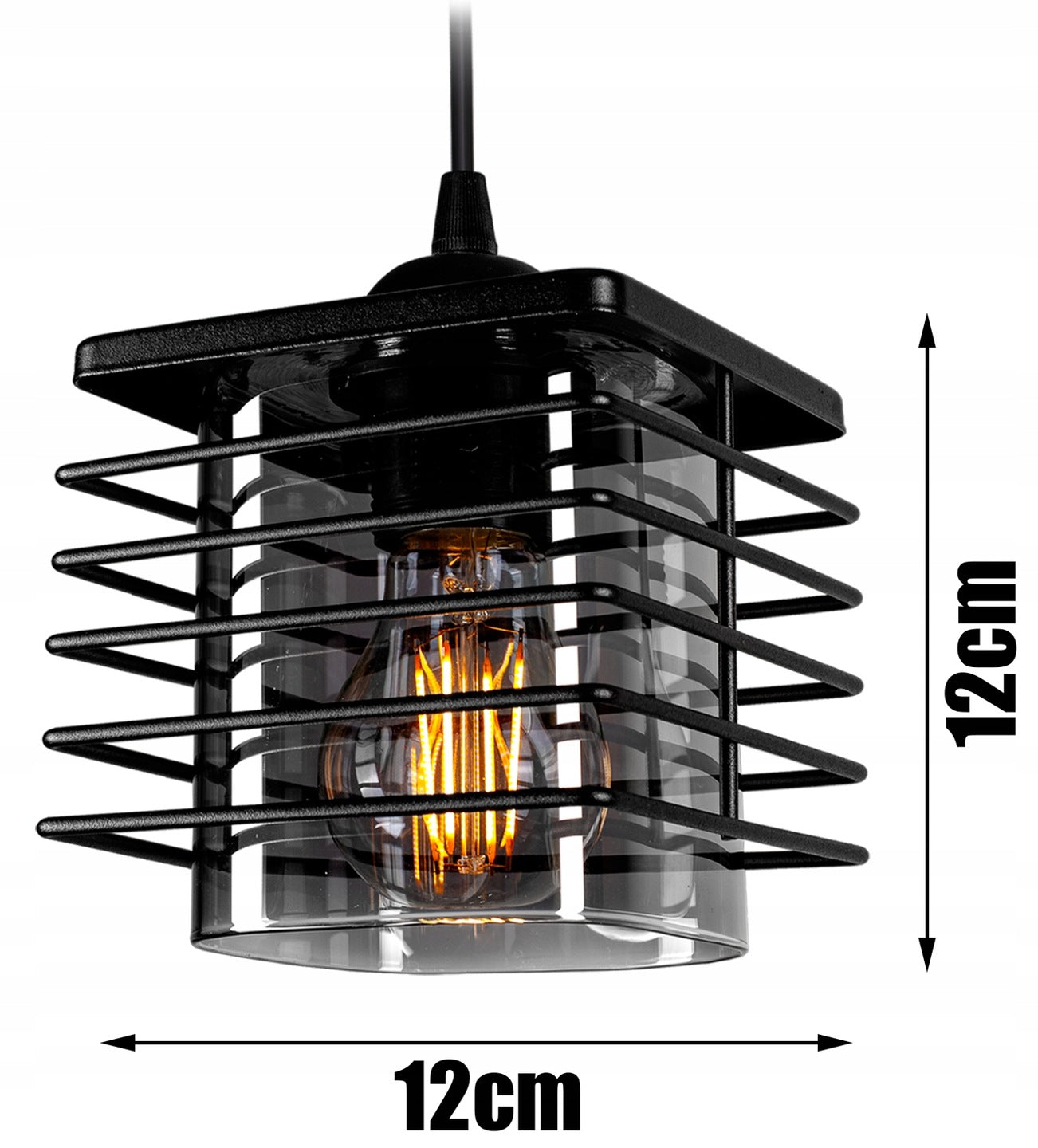 Hängeleuchte, Pendelleuchte, 230V, 2xE27 - schwarzes Metall, verstellbare Länge