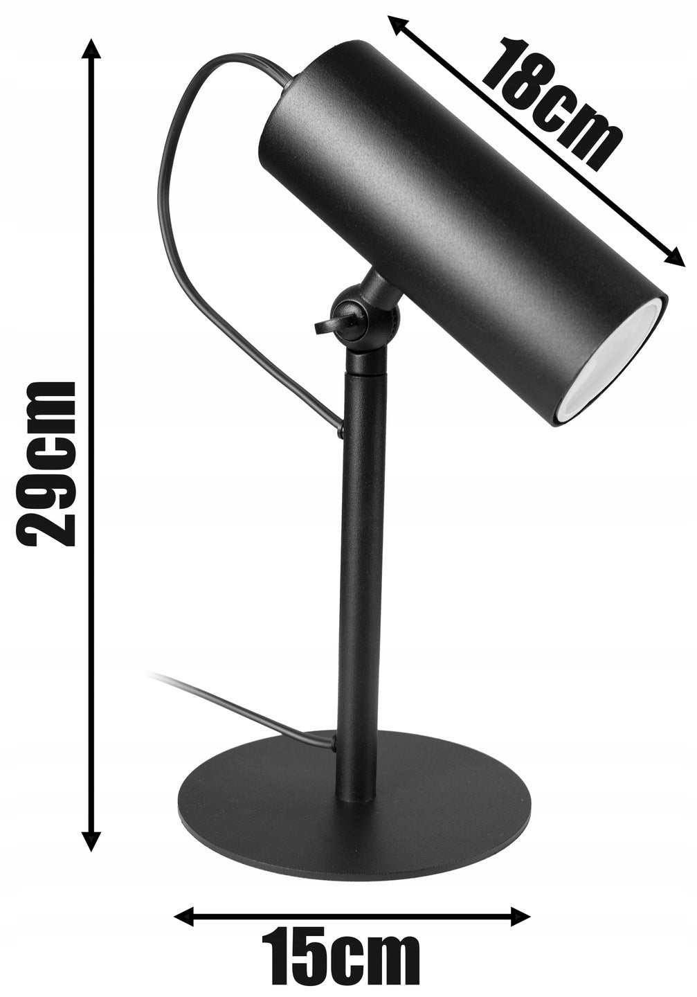 Designer -Tischlampe im LOFT Stil - 1xGU10 Tischleuchte Schwarz