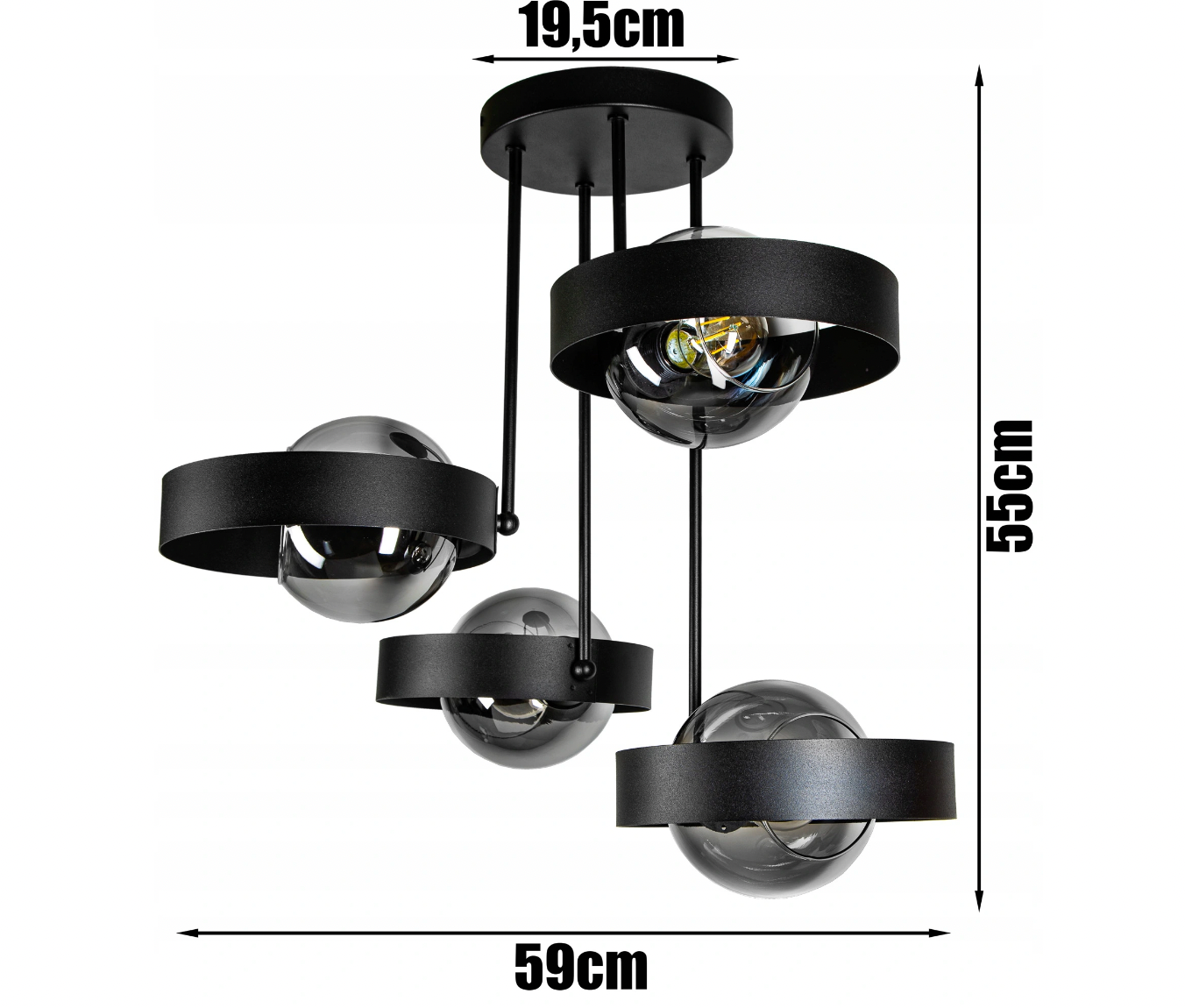 Deckenlampe Schwarz Loft Industrial E27 230V – | Deckenlampen
