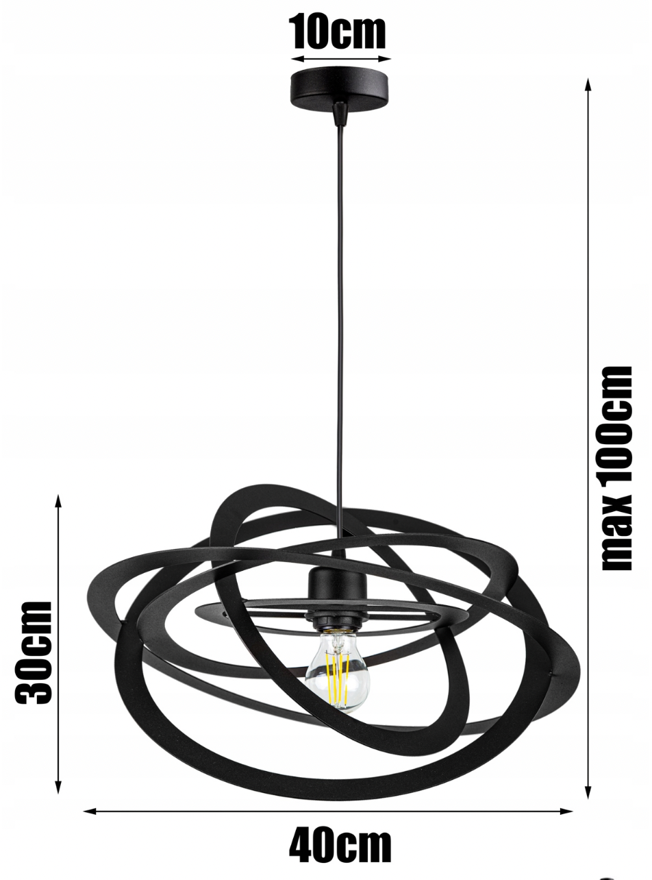 Pendelleuchte Ring Schwarz