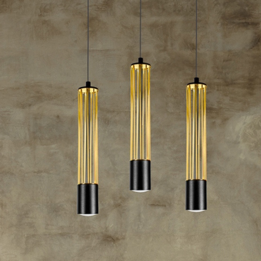Pendelleuchte Hägenlampe Gold / Schwarz Draht-Lampe GU10 -2089-