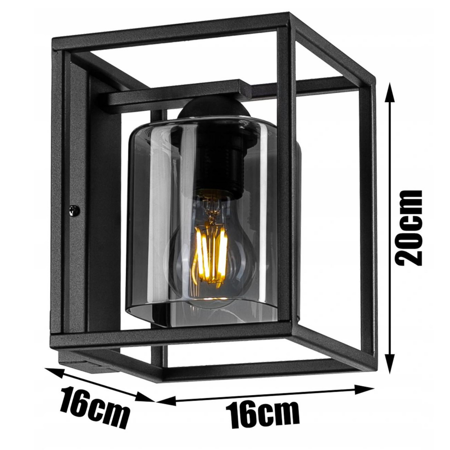 Wandlampe Glas Graphit / Honig / Transparent