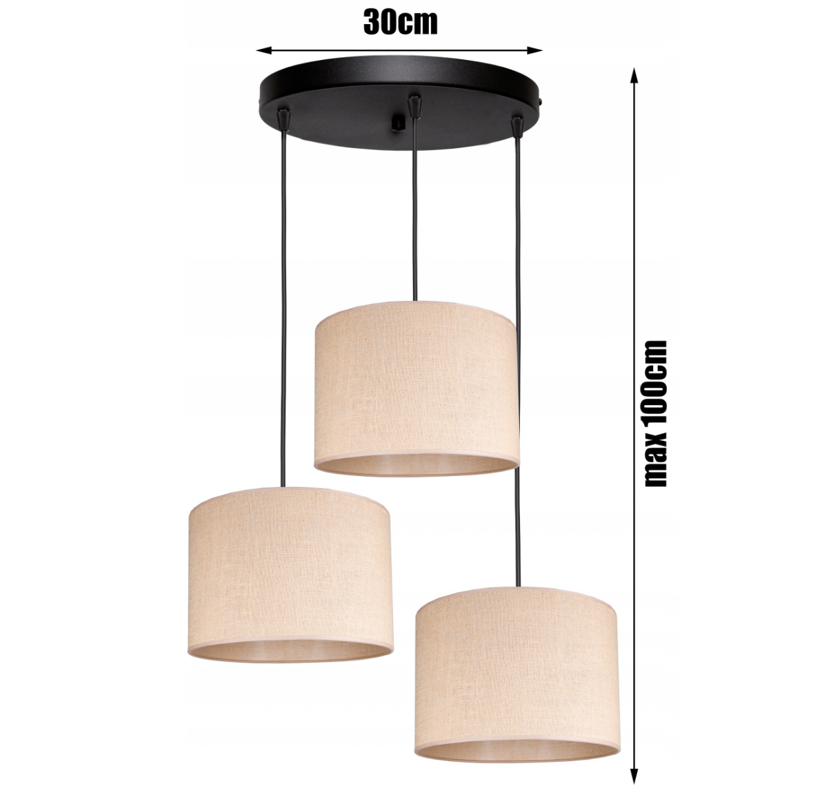 Deckenlampe Jute Boho 3-Flammig